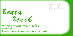 beata kesik business card